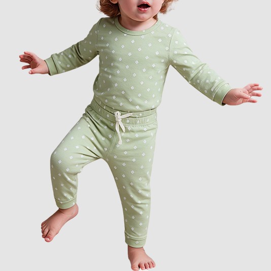 Diamond pattern comfortable boys' pajama set