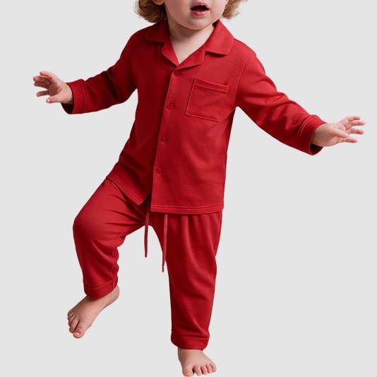 Red soft and skin-friendly boys' pajama set
