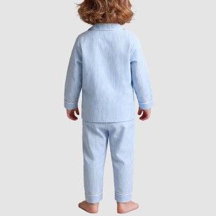 Blue striped comfortable boys' pajama set