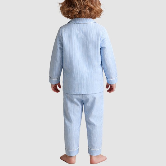 Blue striped comfortable boys' pajama set