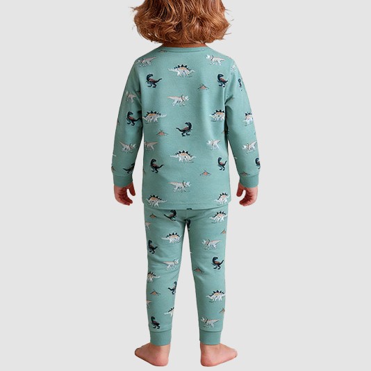 Cartoon-patterned pure cotton boys' pajama set