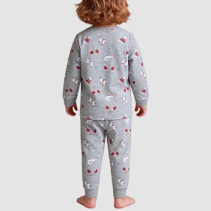 Gray soft and breathable boys' pajama set