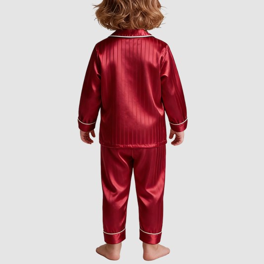 Silk button comfortable boys' pajama set