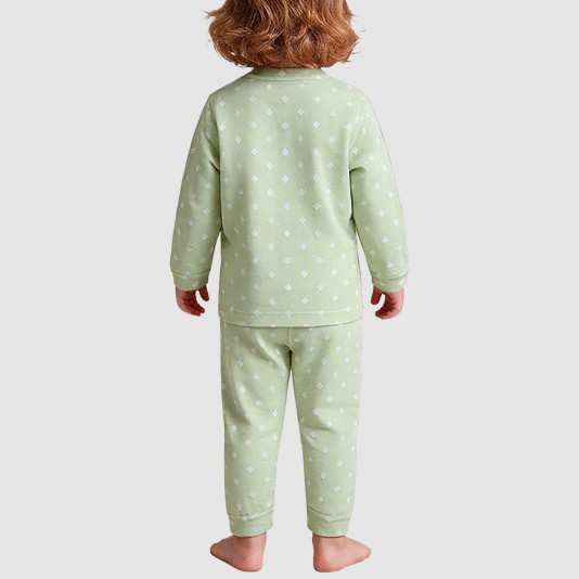 Diamond pattern comfortable boys' pajama set