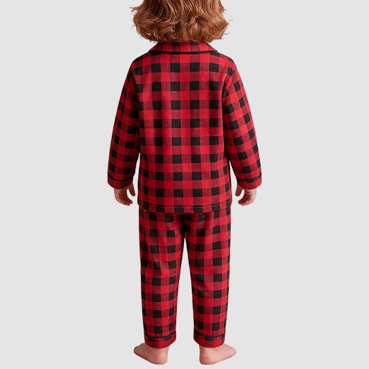 High-quality plaid soft boys' pajama set
