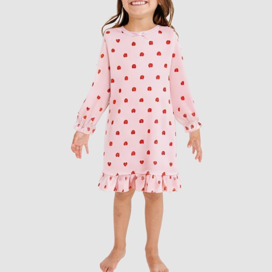 Super soft and breathable round neck girls' nightgown