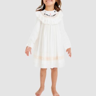 White hand-embroidered girls' nightgown