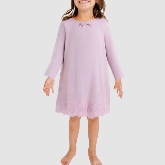Purple round-neck soft girls' nightgown