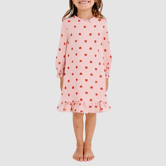 Super soft and breathable round neck girls' nightgown