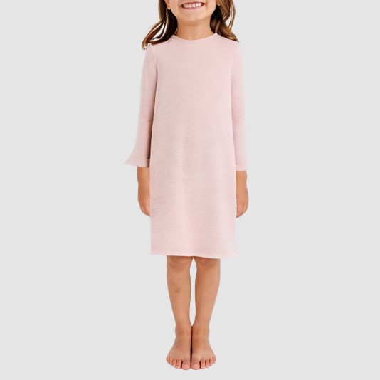 Striped round-neck pure cotton girls' nightgown