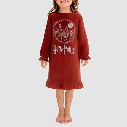 Casual round-neck soft girls' nightgown