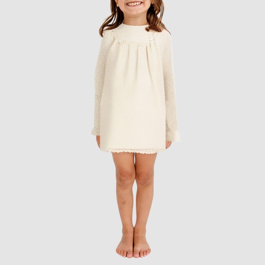 Simple polka dot print girls' nightgown