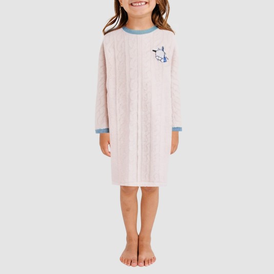 High-quality fleece long girls' nightgown