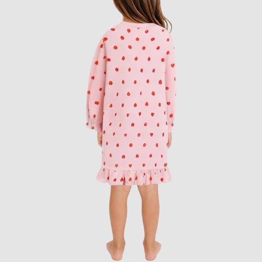 Super soft and breathable round neck girls' nightgown