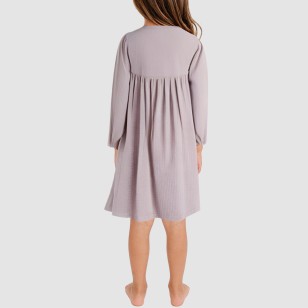 Stylish button breathable girls' nightgown