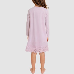Purple round-neck soft girls' nightgown
