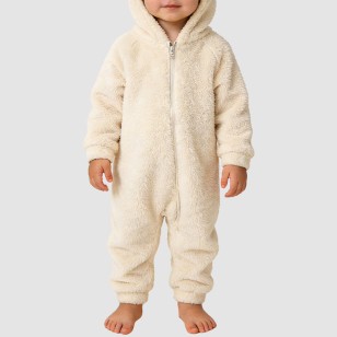 Simple plush thick bodysuit for girls