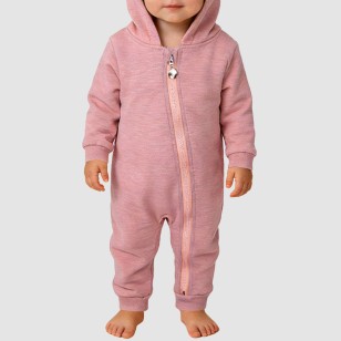 Bunny ear hooded girls' thick onesie pajamas