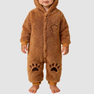 Comfortable plush thickened onesie pajamas for girls