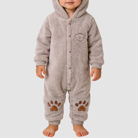 Cartoon plush girls' thick onesie pajamas
