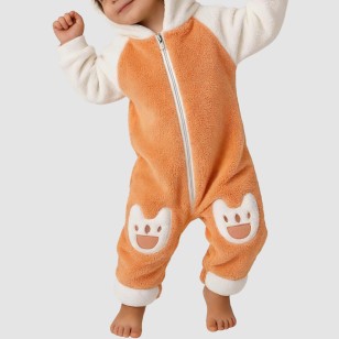 Rabbit hooded girl's thick onesie pajamas