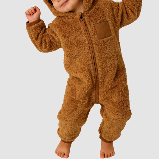 High-quality hooded girls' thick bodysuit pajamas