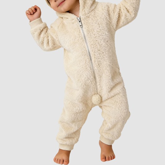 Simple plush thick bodysuit for girls