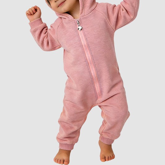 Bunny ear hooded girls' thick onesie pajamas