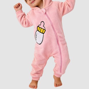 Warm zippered thick onesie pajamas for girls