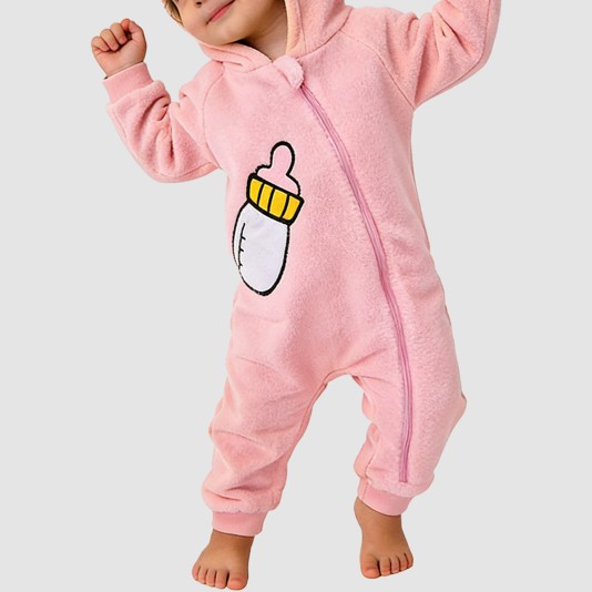 Warm zippered thick onesie pajamas for girls