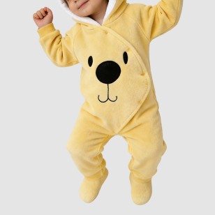 Yellow hooded pajama set