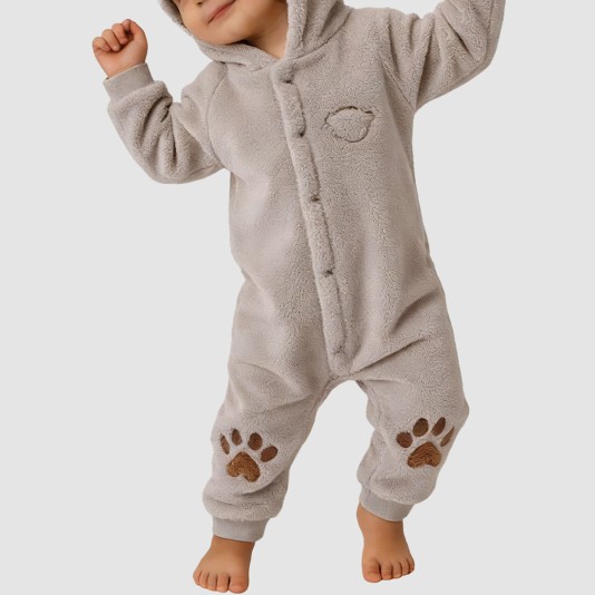 Cartoon plush girls' thick onesie pajamas