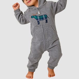 New zippered thickened girls' onesie pajamas