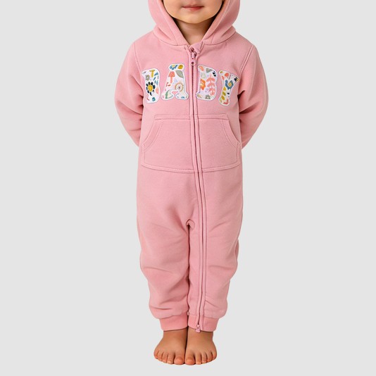 Pure cotton zipper girls' thick bodysuit pajamas