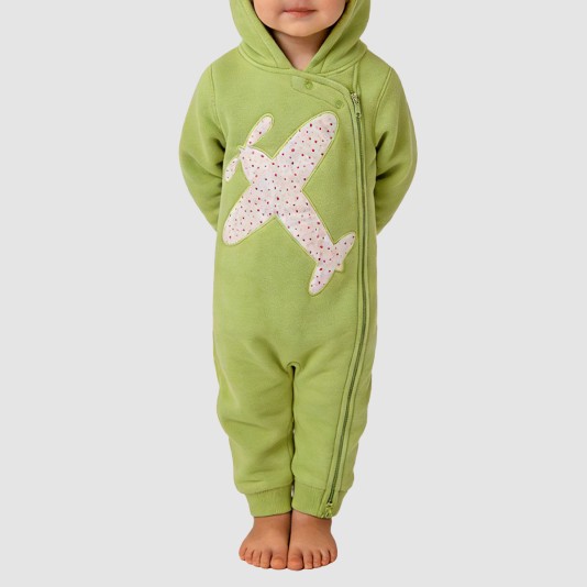 Comfortable hooded girls' thick onesie pajamas