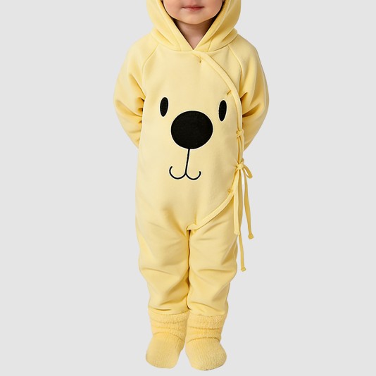 Yellow hooded pajama set