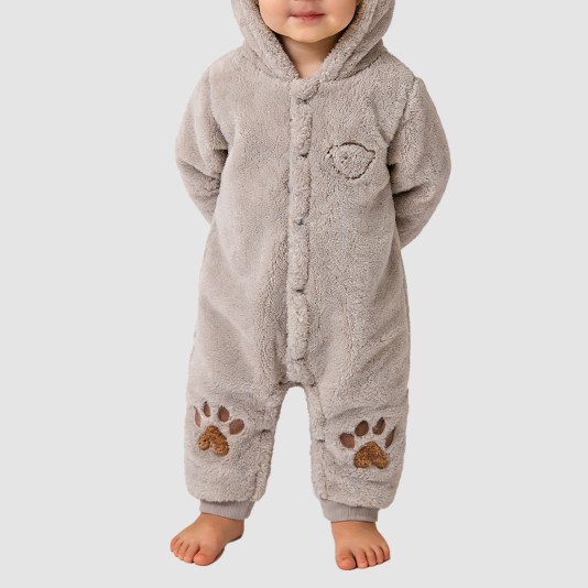 Cartoon plush girls' thick onesie pajamas