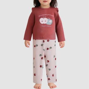Stylish and warm thickened pajama set for girls