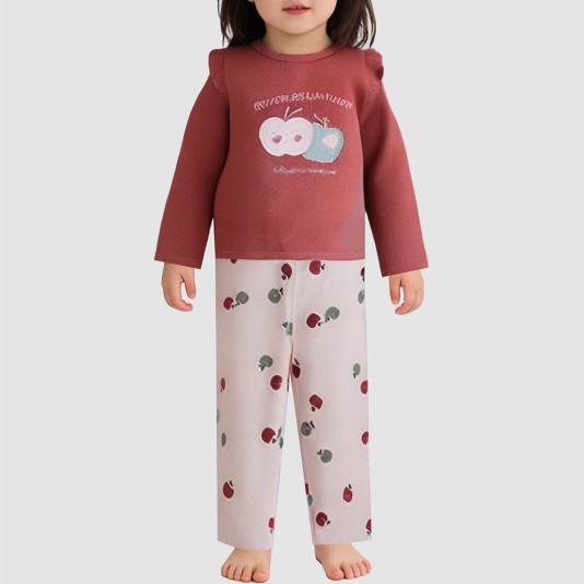 Stylish and warm thickened pajama set for girls