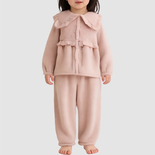 Comfortable and warm thickened pajama set for girls