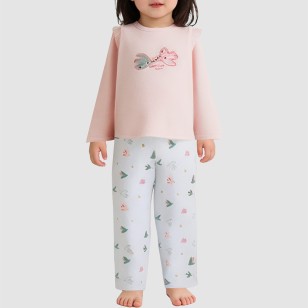 High-quality cartoon girls' thickened pajama set