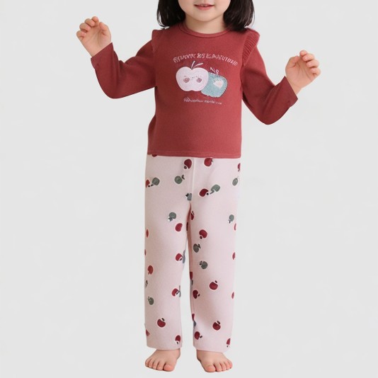 Stylish and warm thickened pajama set for girls