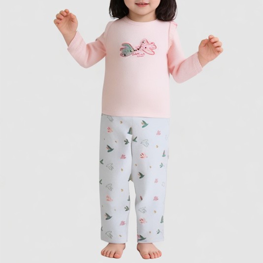 High-quality cartoon girls' thickened pajama set