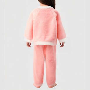 Cute plush thick pajama set for girls