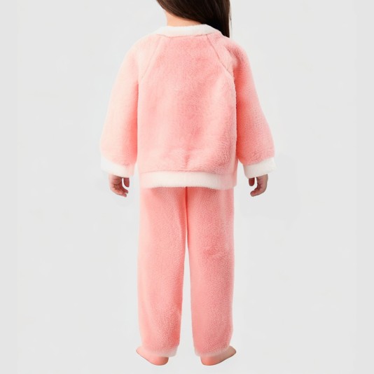 Cute plush thick pajama set for girls