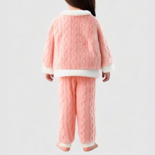 Soft and thick winter girls' pajama set