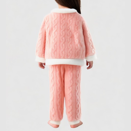 Soft and thick winter girls' pajama set