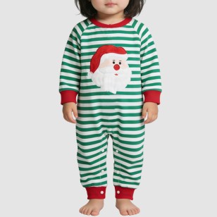Striped soft girls' thin bodysuit pajamas