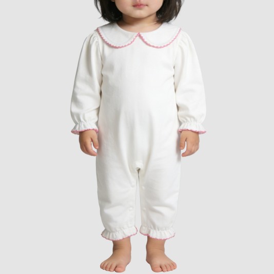 Sweet and cute girls' thin one-piece pajamas