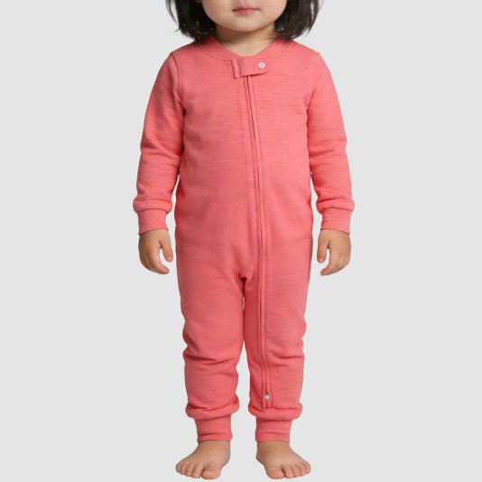 Lightweight diagonal zipper girls' thin onesie pajamas